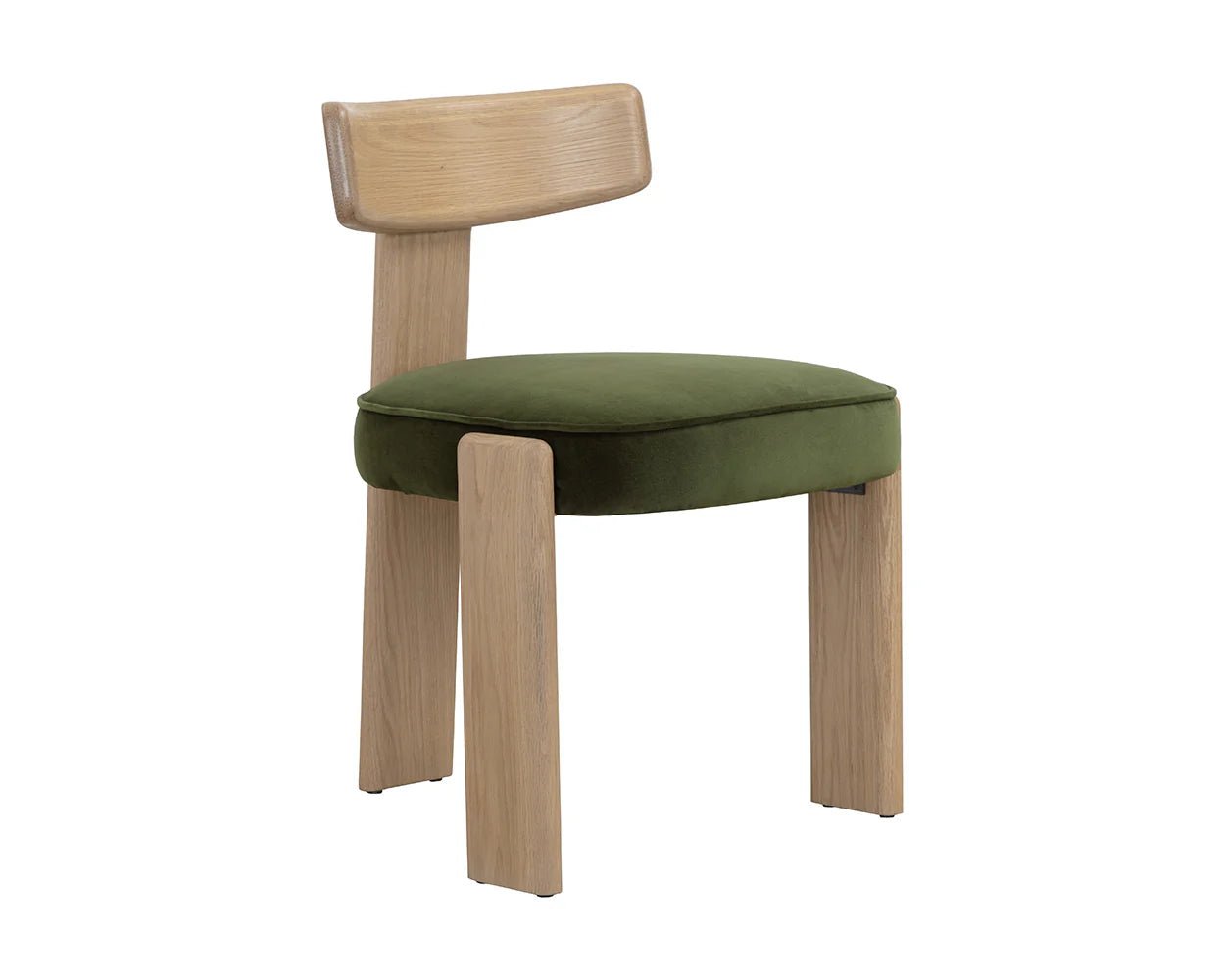 Horton Dining Chair - Rustic Oak - Forest Green - Central Designs