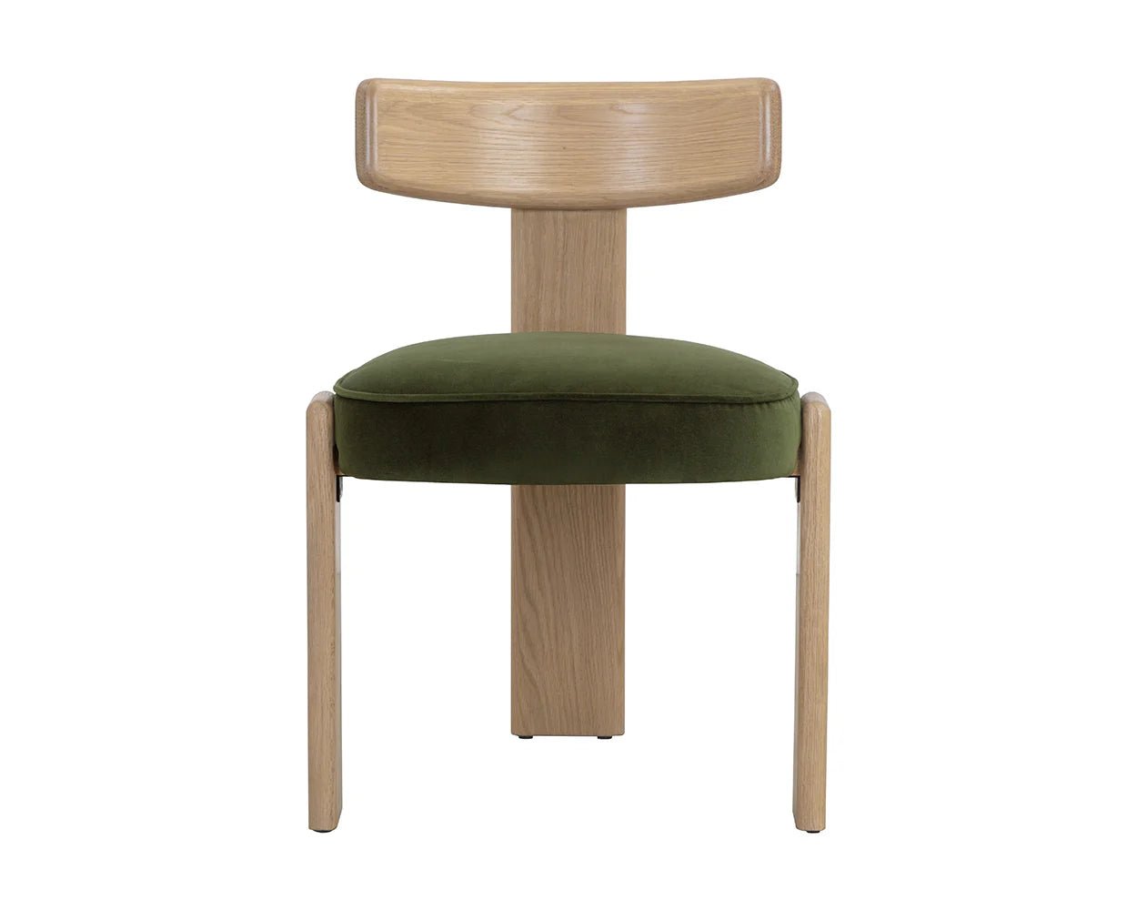 Horton Dining Chair - Rustic Oak - Forest Green - Central Designs