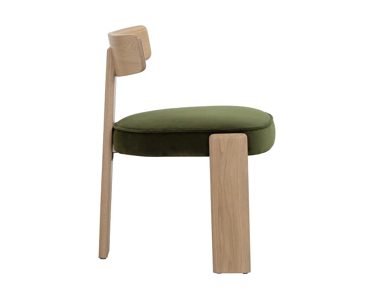 Horton Dining Chair - Rustic Oak - Forest Green - Central Designs