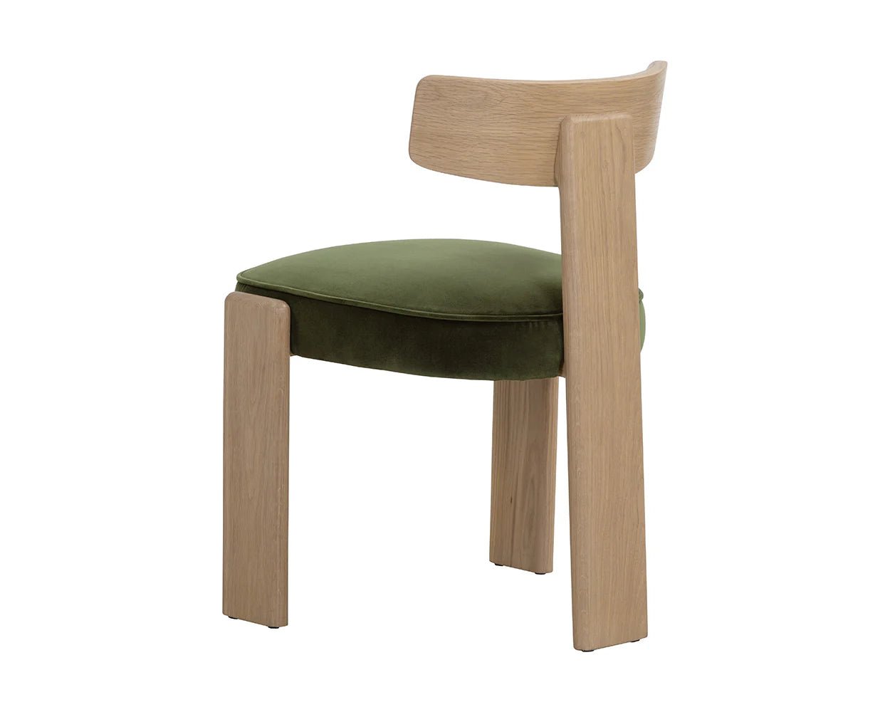Horton Dining Chair - Rustic Oak - Forest Green - Central Designs