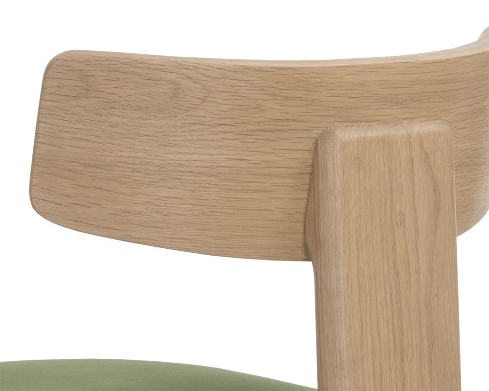 Horton Dining Chair - Rustic Oak - Forest Green - Central Designs