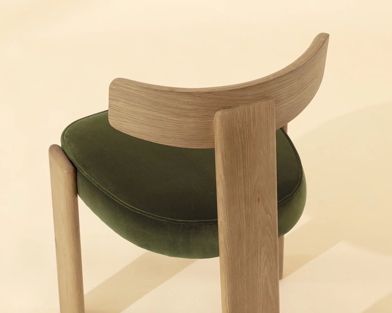 Horton Dining Chair - Rustic Oak - Forest Green - Central Designs