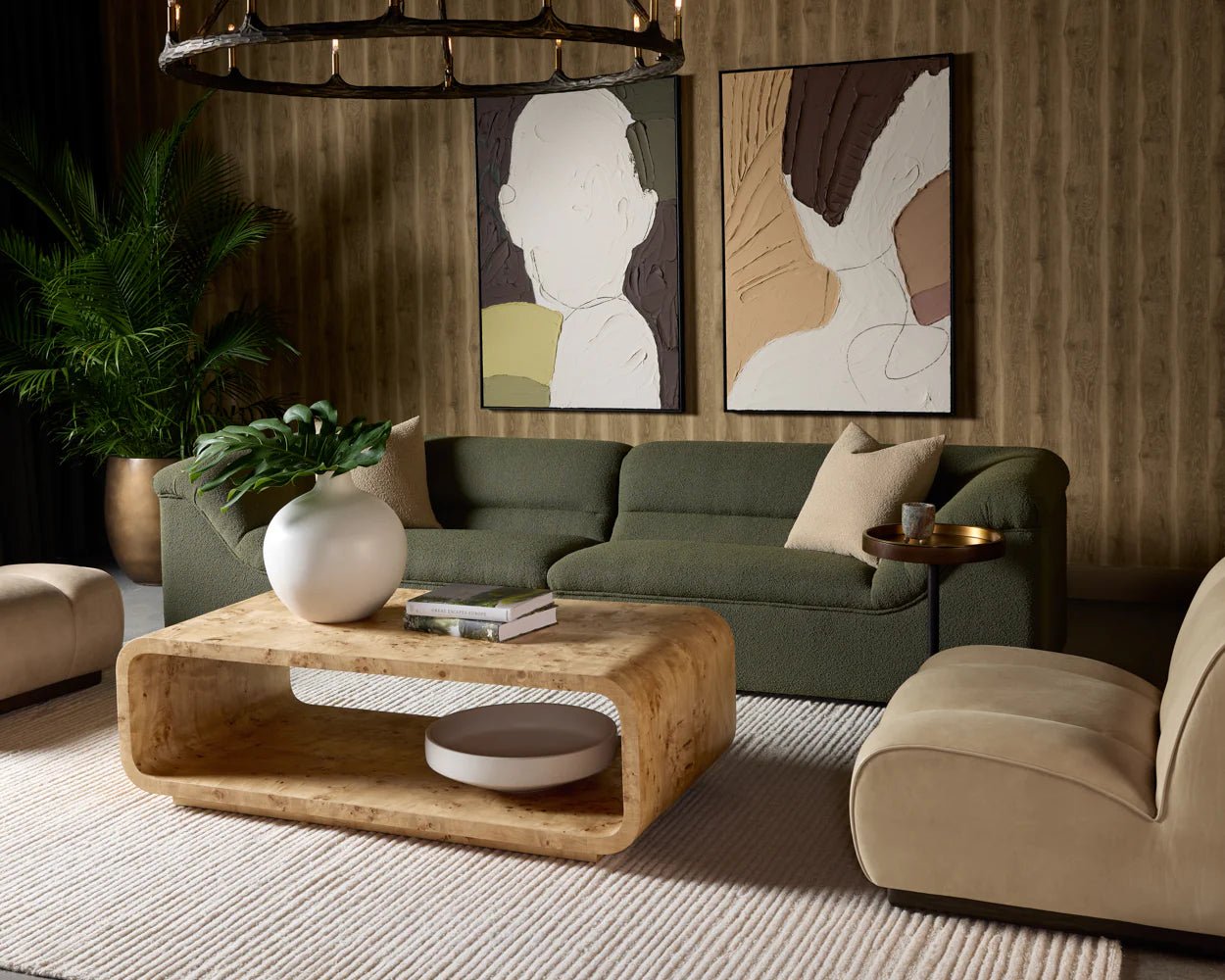 Blaise Swivel Lounge Chair - Sahara Sand Leather - Central Designs