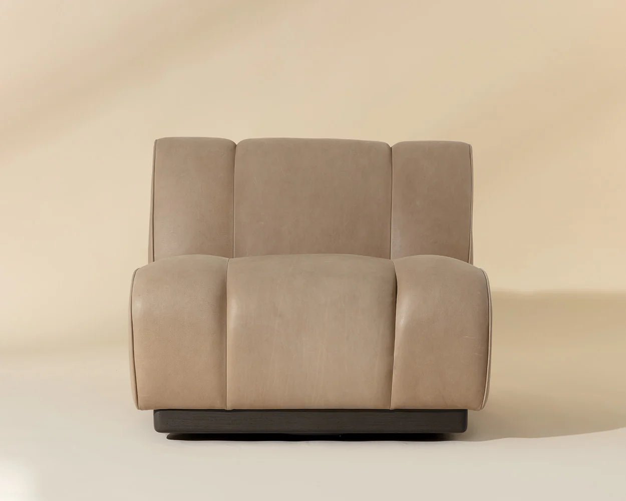 Blaise Swivel Lounge Chair - Sahara Sand Leather - Central Designs