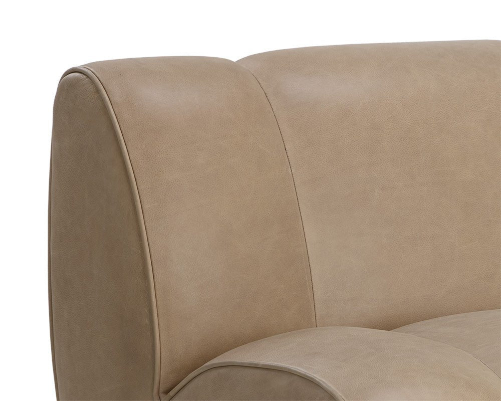 Blaise Swivel Lounge Chair - Sahara Sand Leather - Central Designs