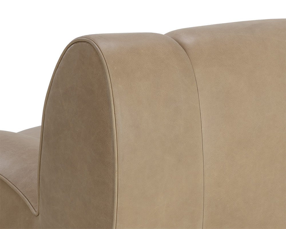 Blaise Swivel Lounge Chair - Sahara Sand Leather - Central Designs
