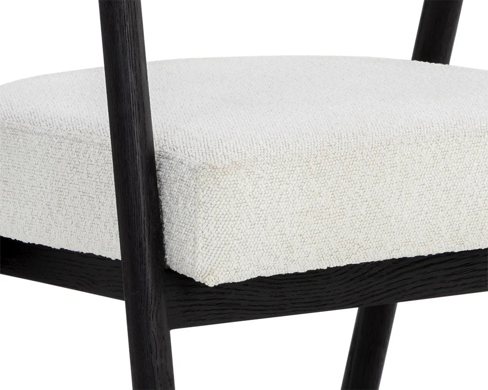 Sova Dining Armchair - Black - Copenhagen White - Central Designs