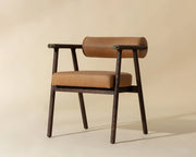 Sova Dining Armchair - Antique Brown - Sahara Camel Leather - Central Designs