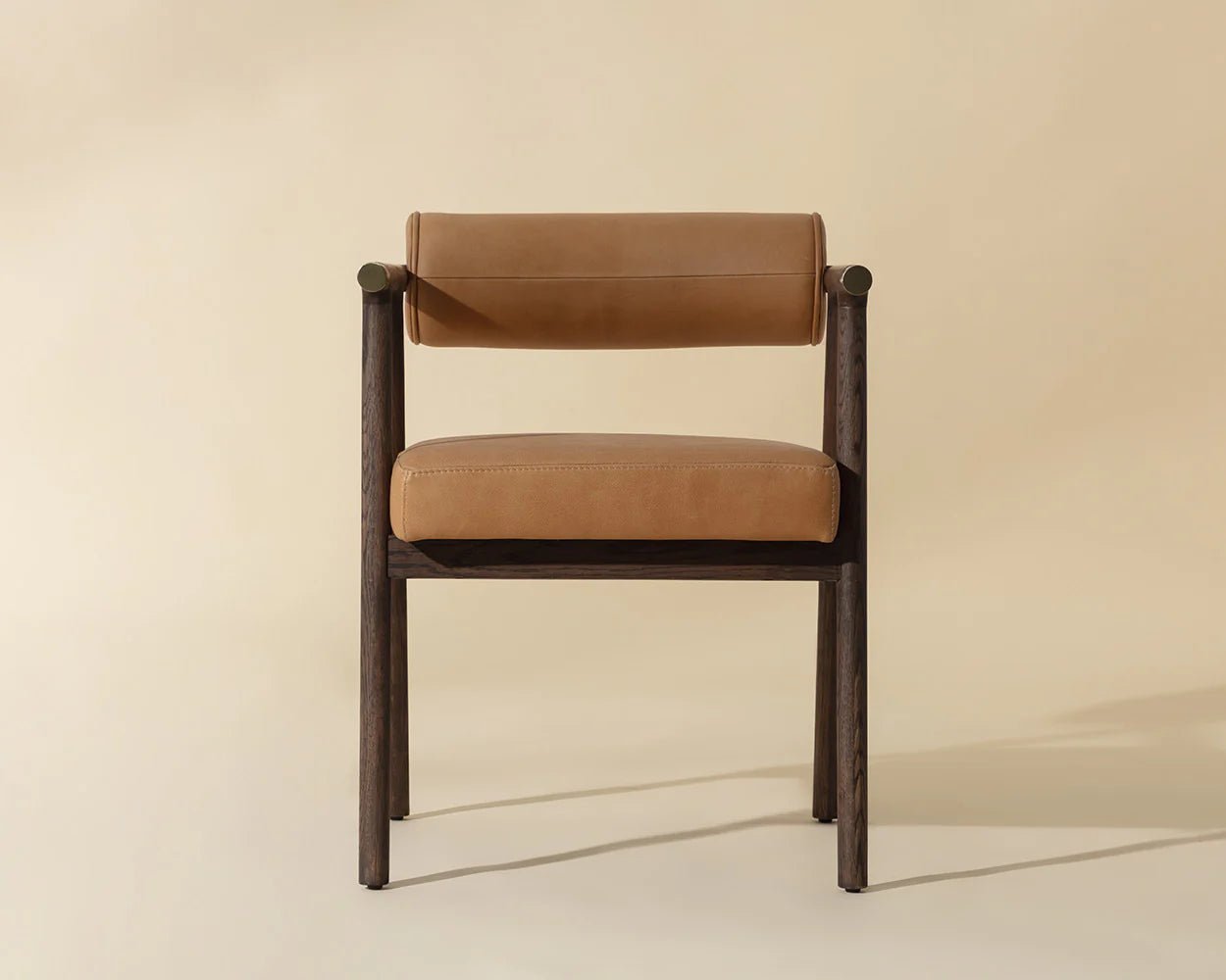 Sova Dining Armchair - Antique Brown - Sahara Camel Leather - Central Designs