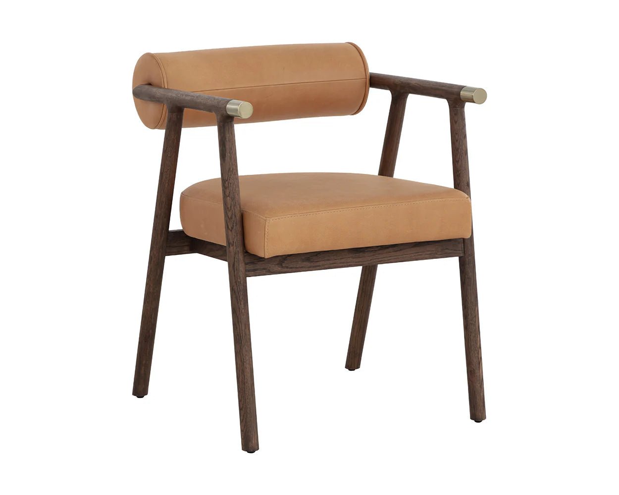 Sova Dining Armchair - Antique Brown - Sahara Camel Leather - Central Designs