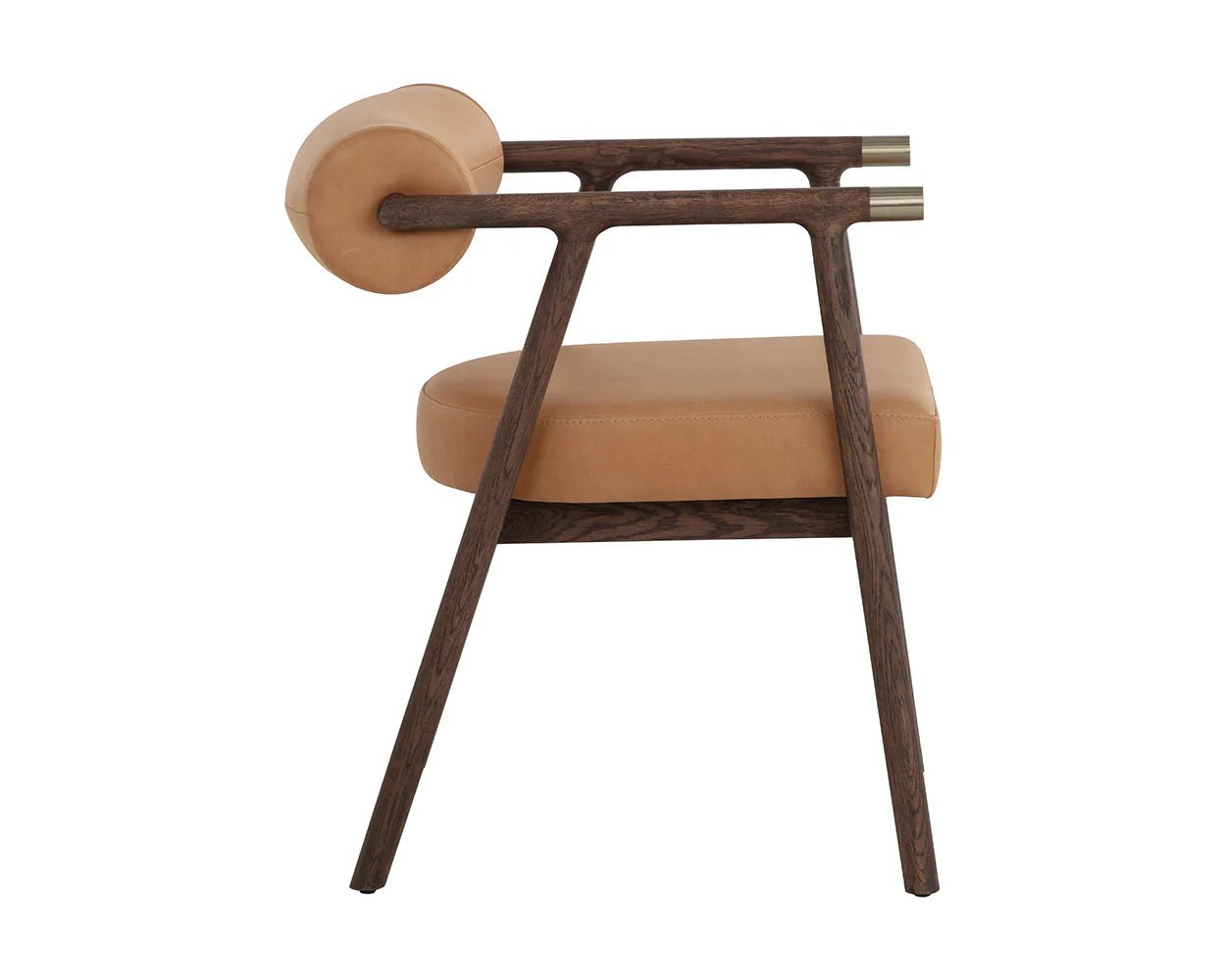 Sova Dining Armchair - Antique Brown - Sahara Camel Leather - Central Designs