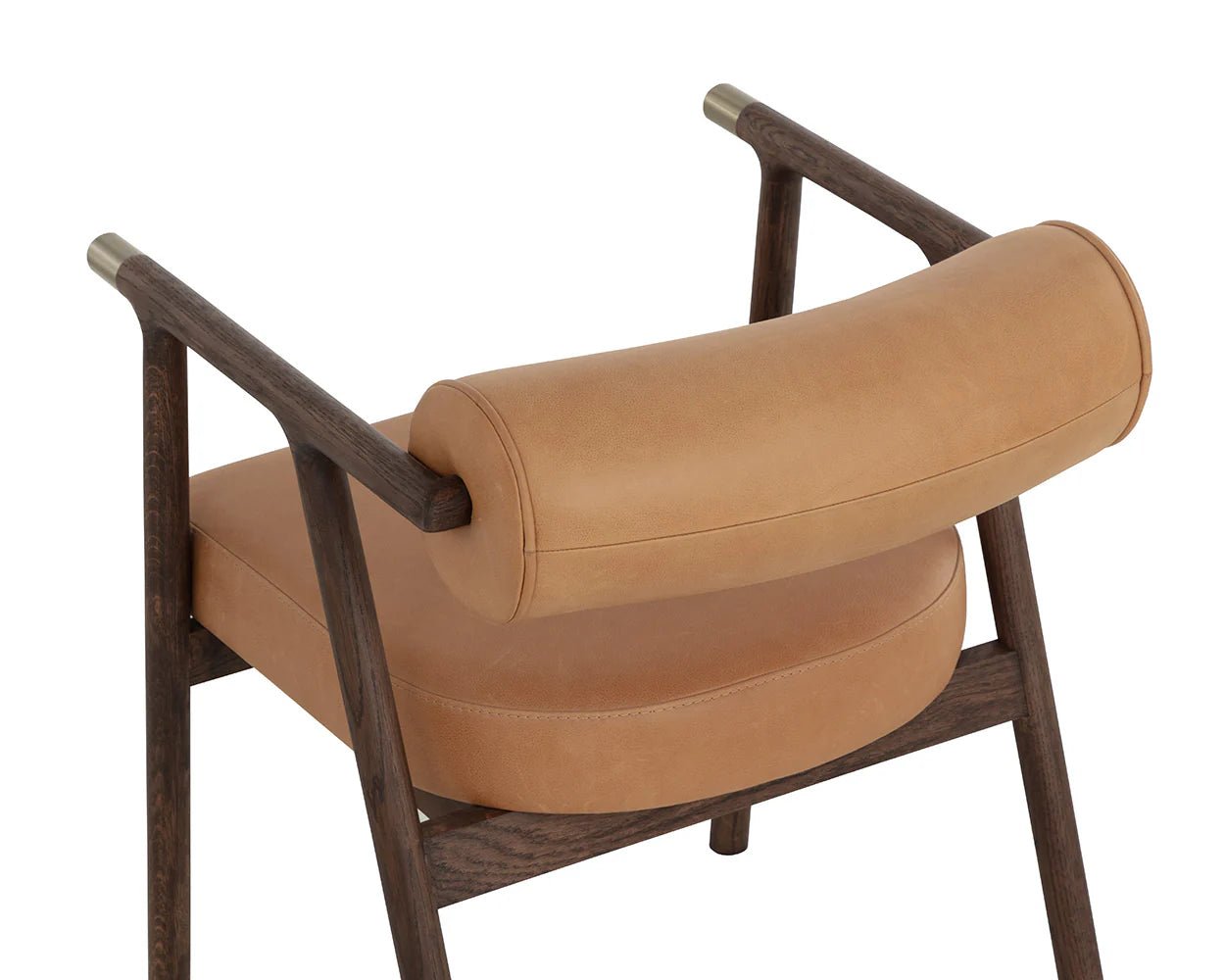Sova Dining Armchair - Antique Brown - Sahara Camel Leather - Central Designs
