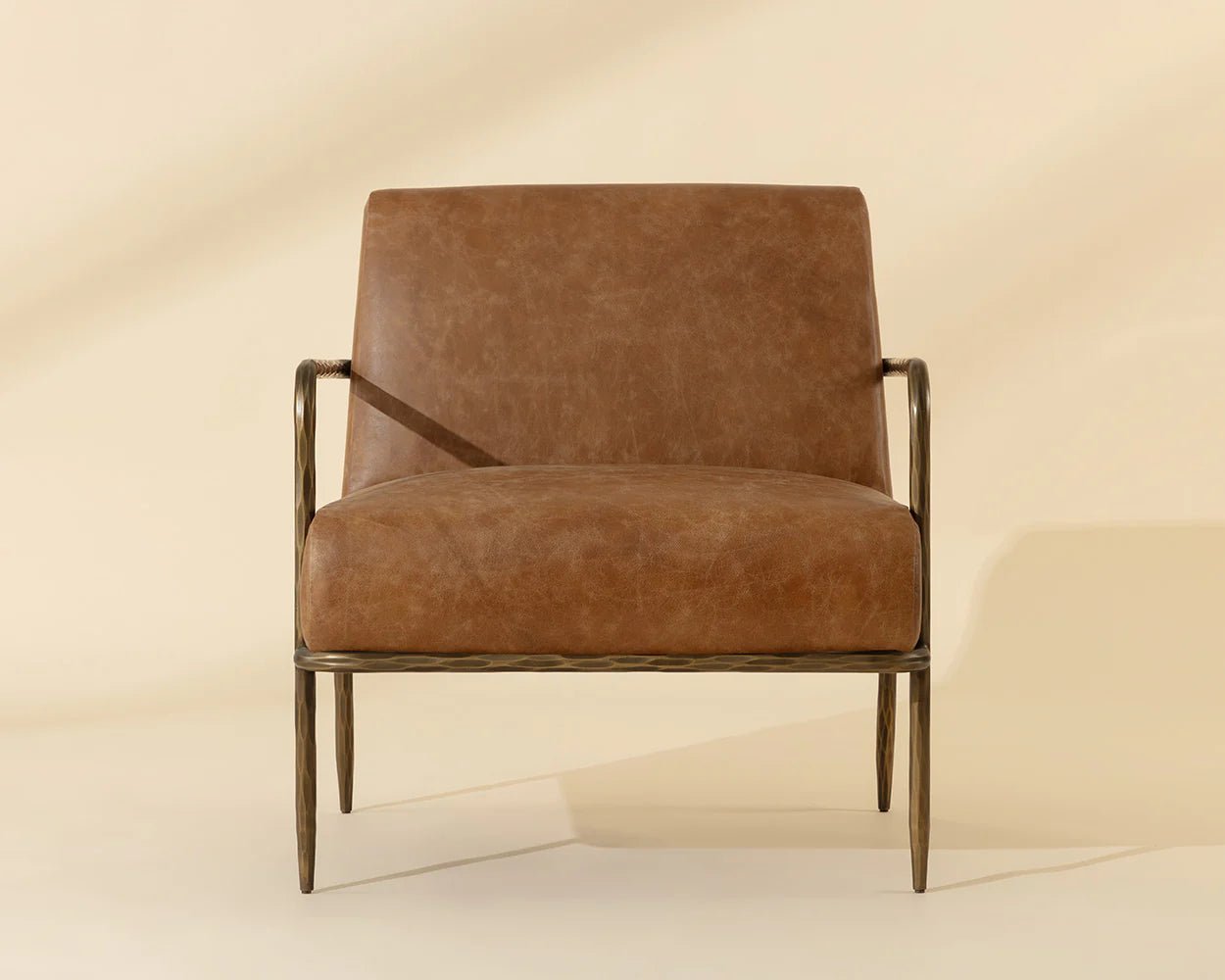 Lathan Lounge Chair - Tan Leather - Central Designs