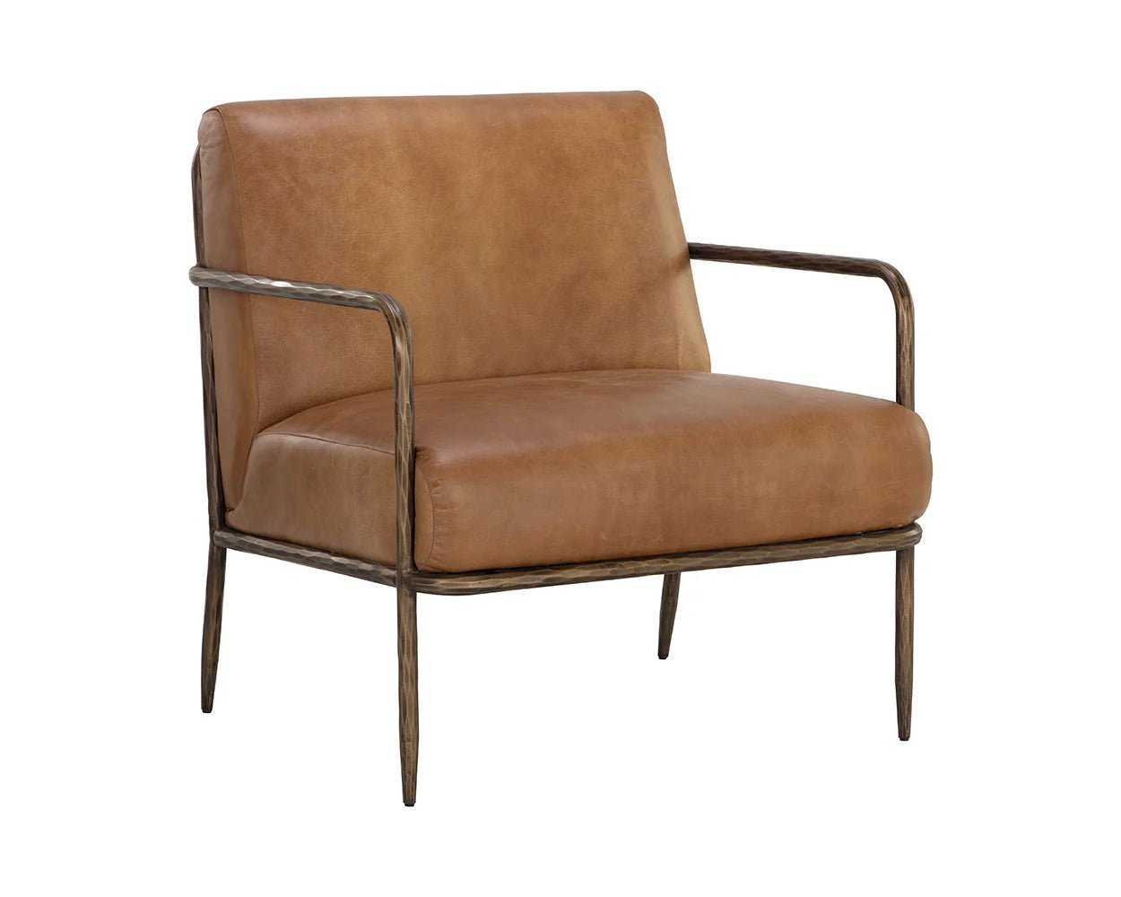 Lathan Lounge Chair - Tan Leather - Central Designs