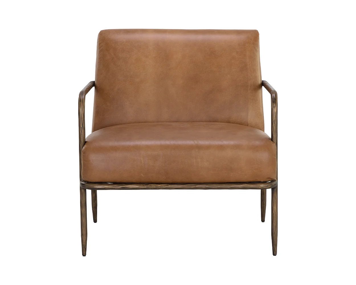 Lathan Lounge Chair - Tan Leather - Central Designs