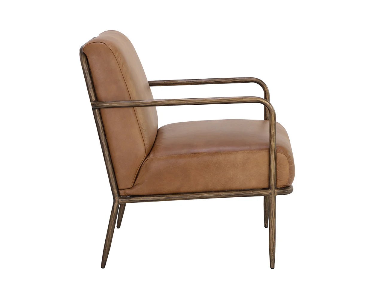 Lathan Lounge Chair - Tan Leather - Central Designs
