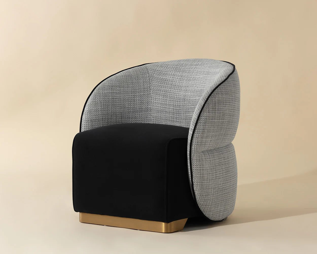 Fatina Lounge Chair - Abbington Black / Vera White Pepper - Central Designs
