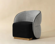 Fatina Lounge Chair - Abbington Black / Vera White Pepper - Central Designs