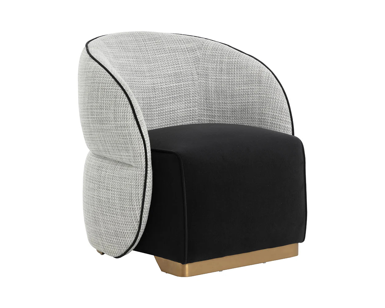 Fatina Lounge Chair - Abbington Black / Vera White Pepper - Central Designs