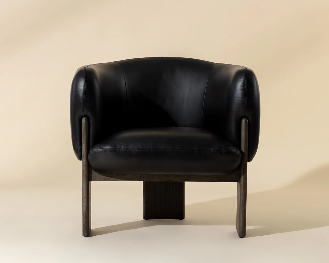 Trine Lounge Chair - Dark Brown - Vintage Black Night Leather - Central Designs