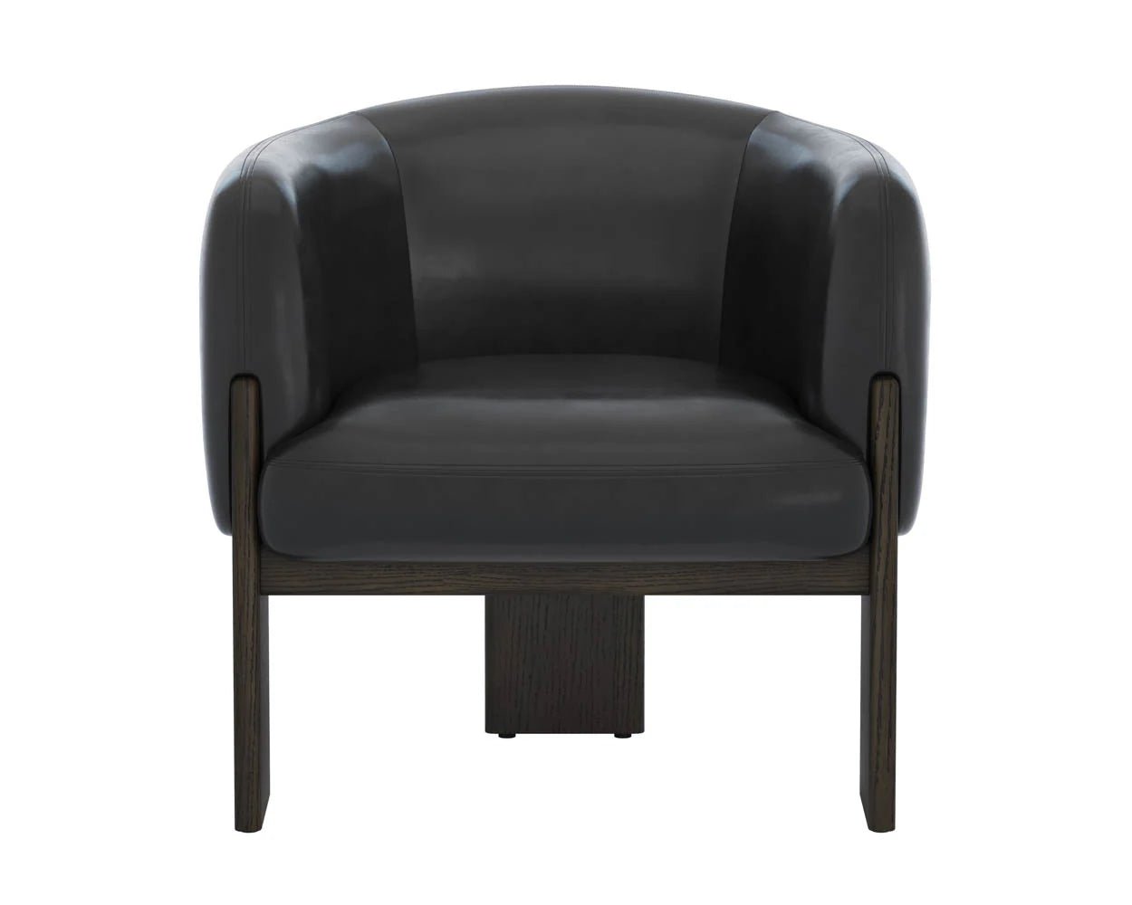 Trine Lounge Chair - Dark Brown - Vintage Black Night Leather - Central Designs