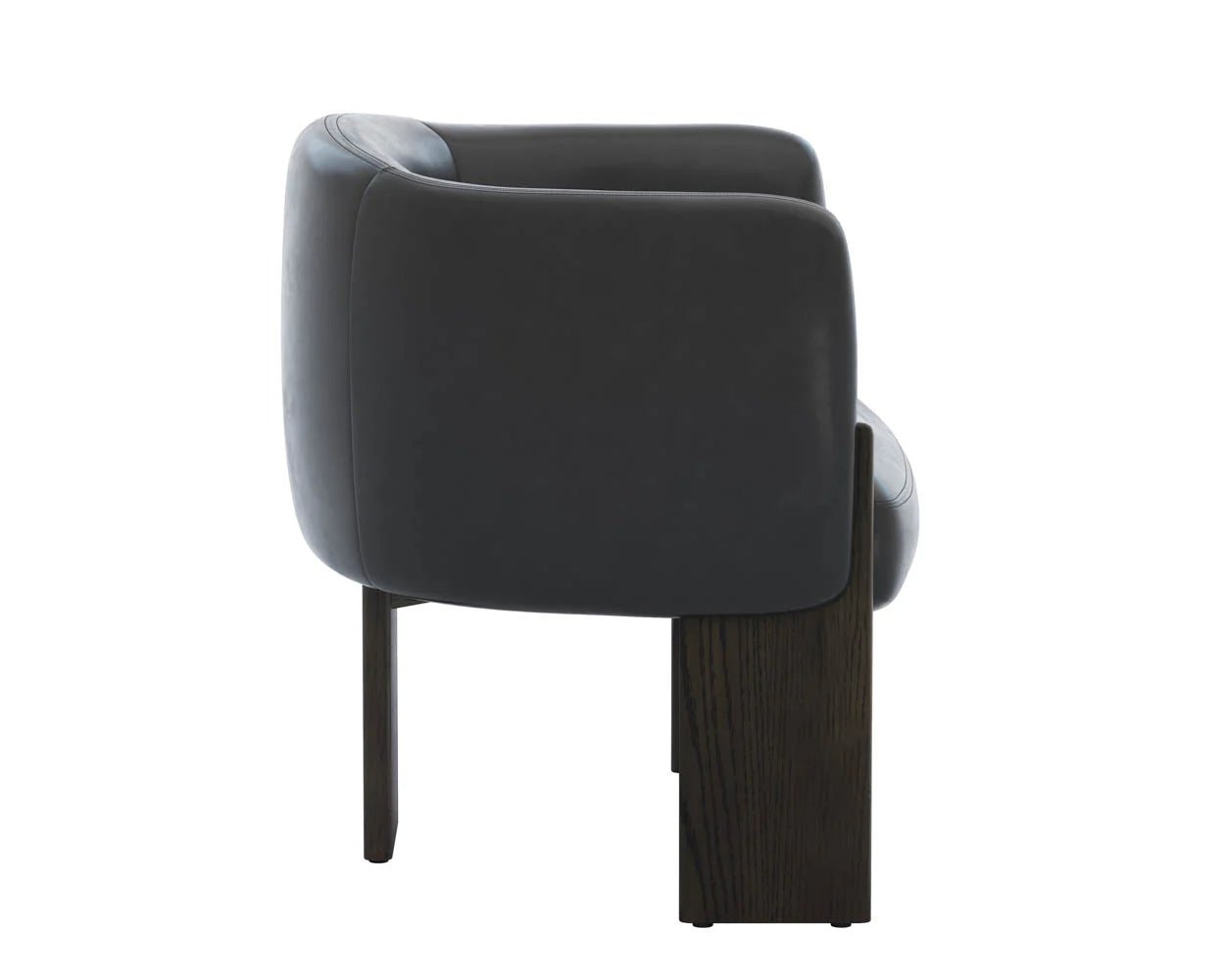 Trine Lounge Chair - Dark Brown - Vintage Black Night Leather - Central Designs