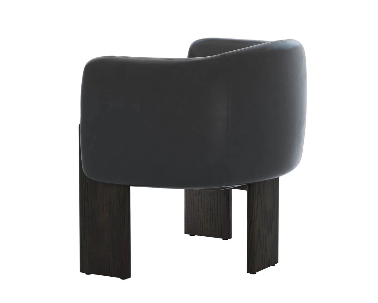 Trine Lounge Chair - Dark Brown - Vintage Black Night Leather - Central Designs