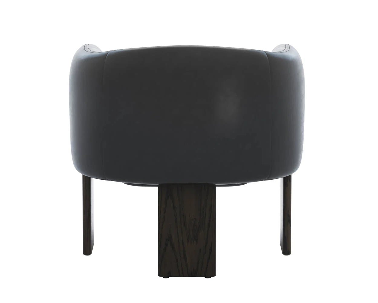 Trine Lounge Chair - Dark Brown - Vintage Black Night Leather - Central Designs
