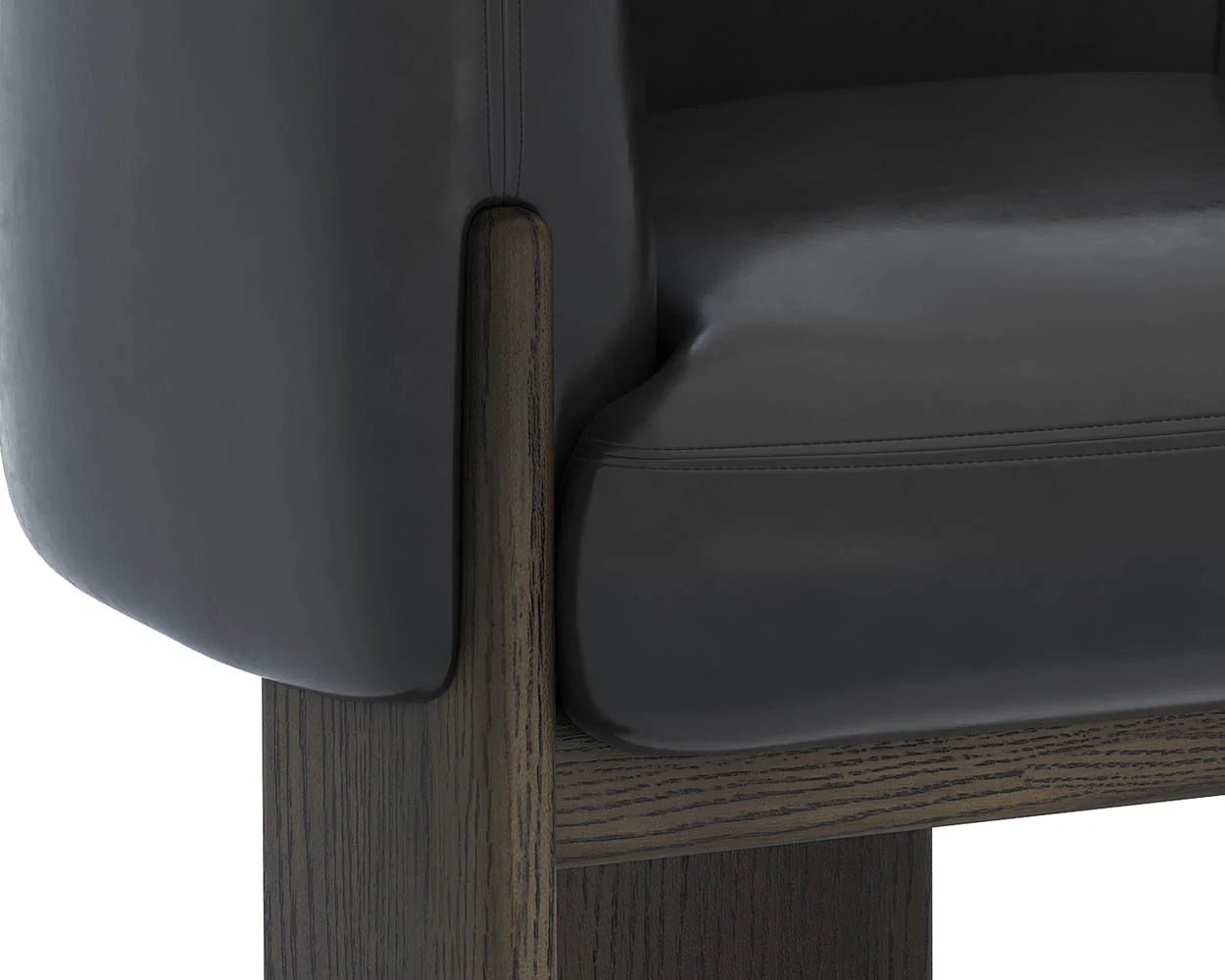 Trine Lounge Chair - Dark Brown - Vintage Black Night Leather - Central Designs