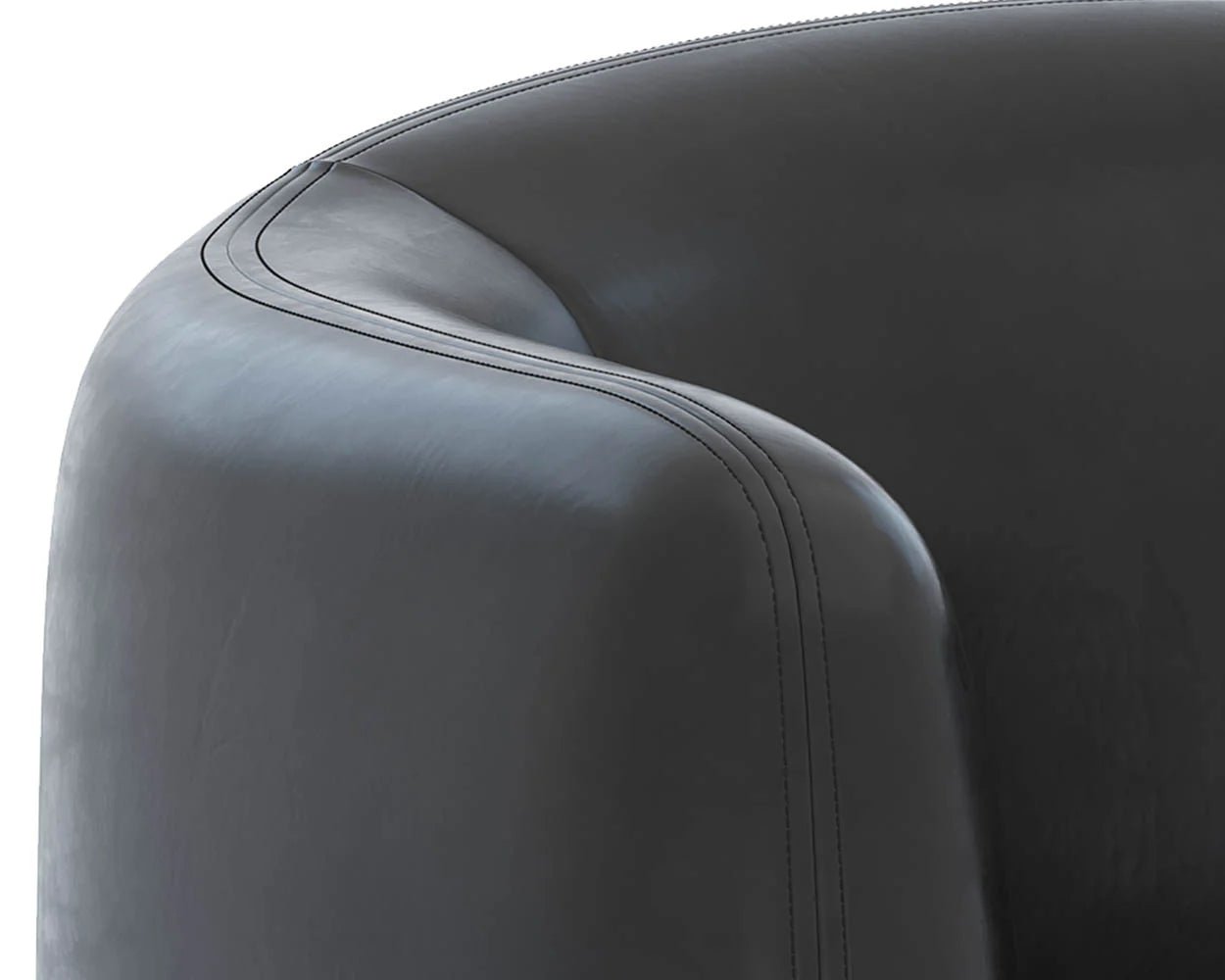 Trine Lounge Chair - Dark Brown - Vintage Black Night Leather - Central Designs