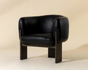 Trine Lounge Chair - Dark Brown - Vintage Black Night Leather - Central Designs