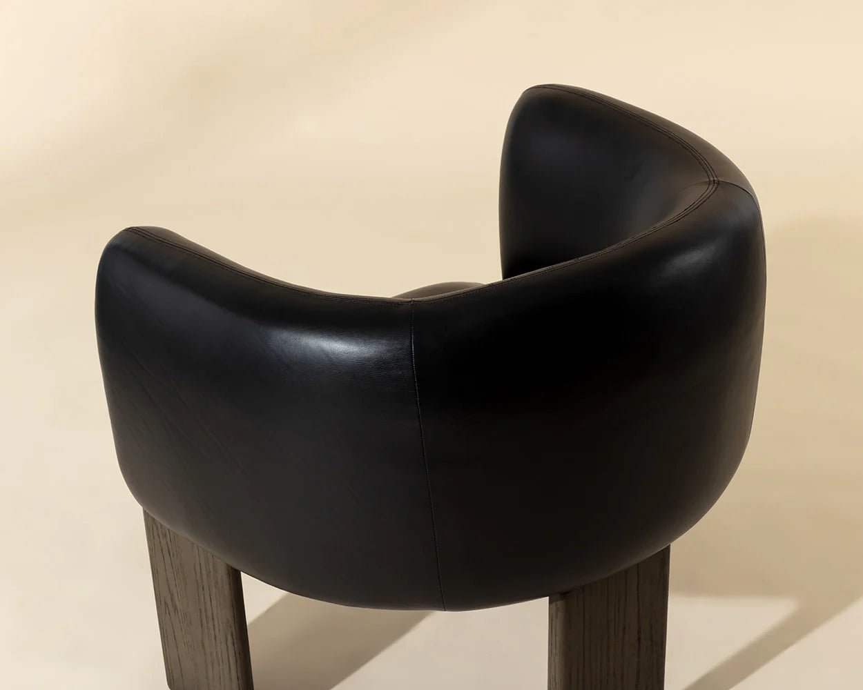 Trine Lounge Chair - Dark Brown - Vintage Black Night Leather - Central Designs