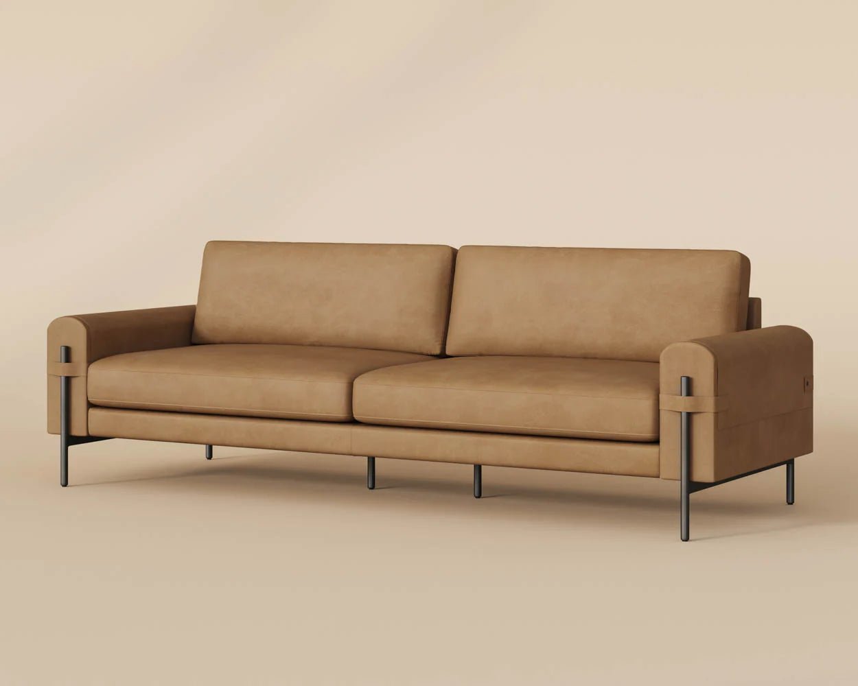 Camus Sofa - Ludlow Sesame Leather - Central Designs