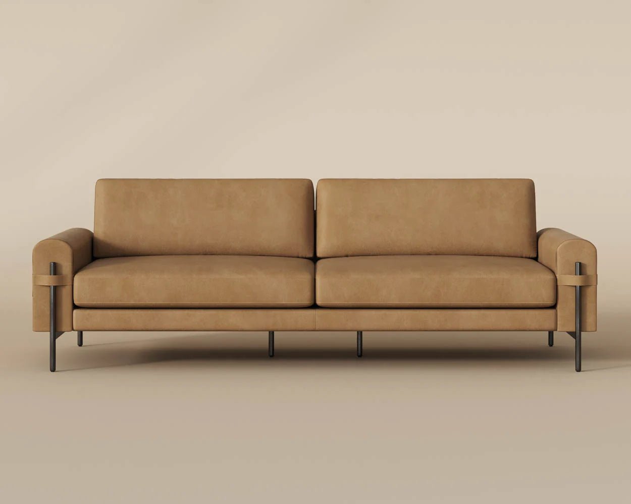 Camus Sofa - Ludlow Sesame Leather - Central Designs