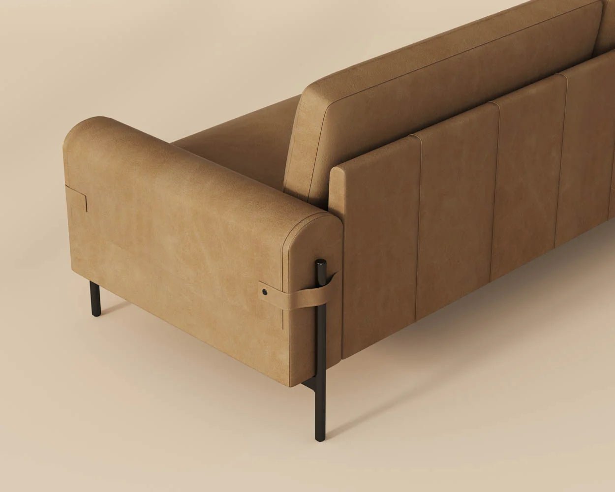Camus Sofa - Ludlow Sesame Leather - Central Designs