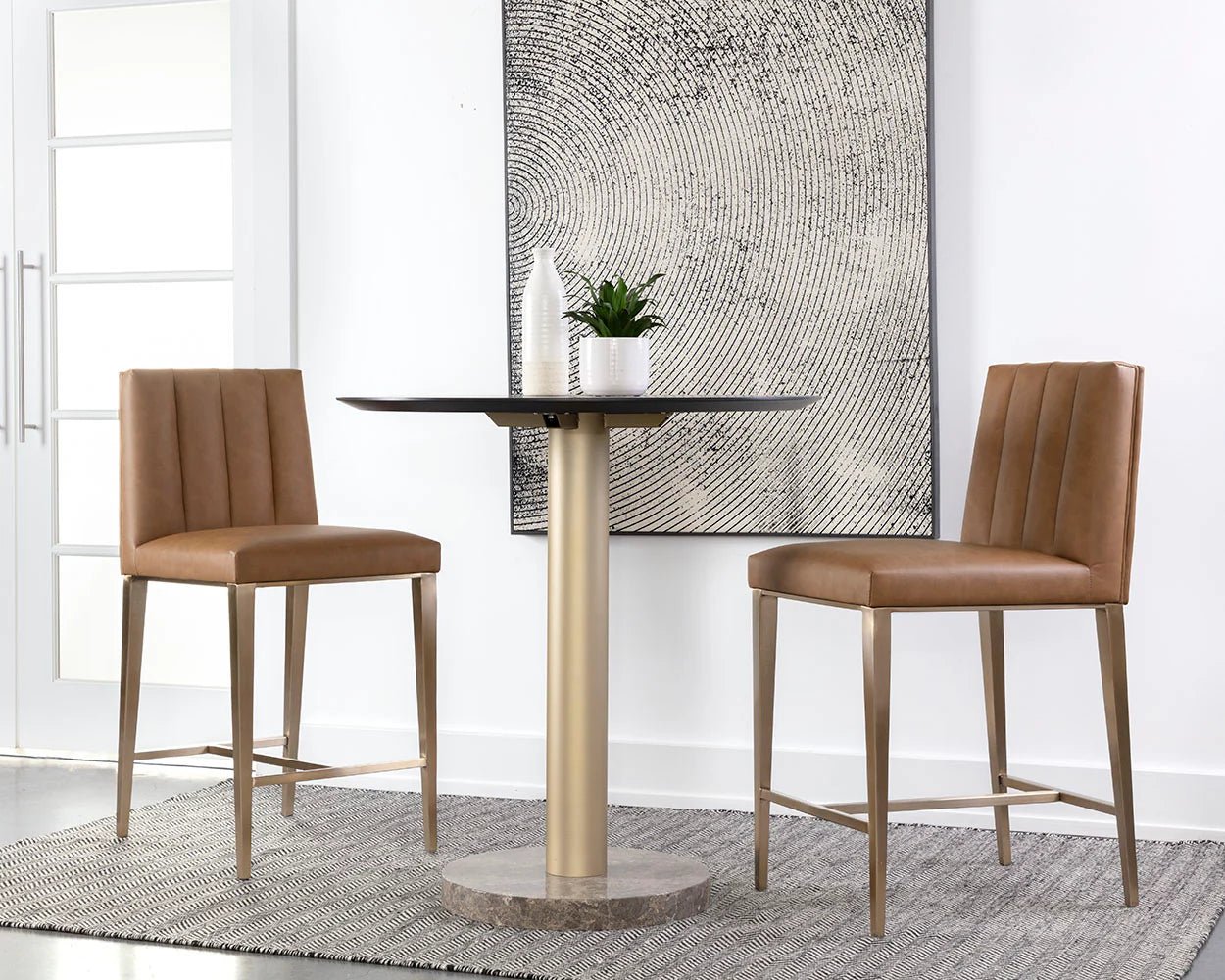 Wilbur Counter Stool - Milliken Cognac - Central Designs