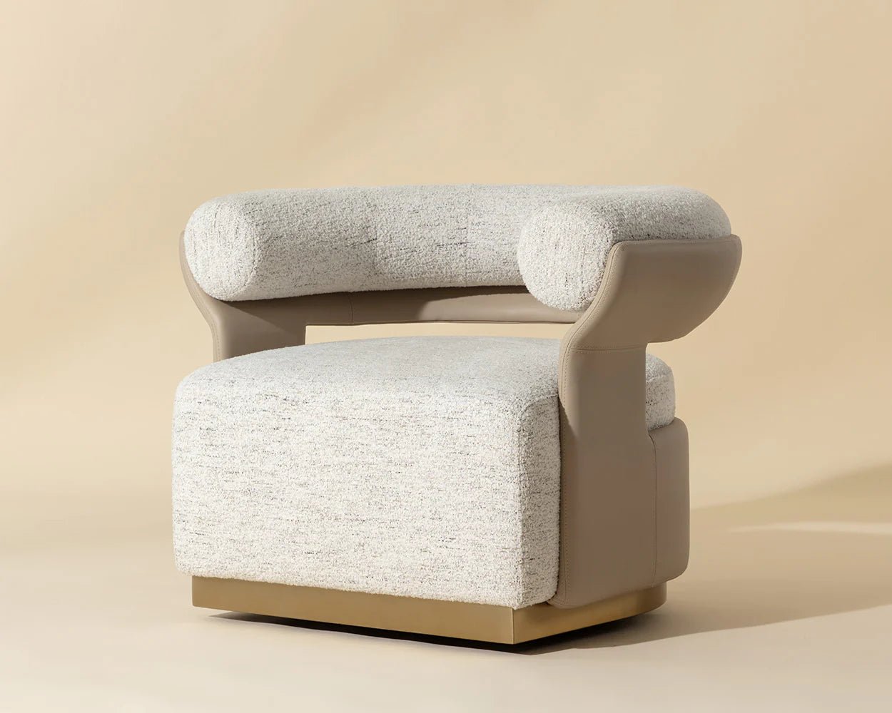 Olida Swivel Lounge Chair - Hailey Moon / Napa Beige - Central Designs