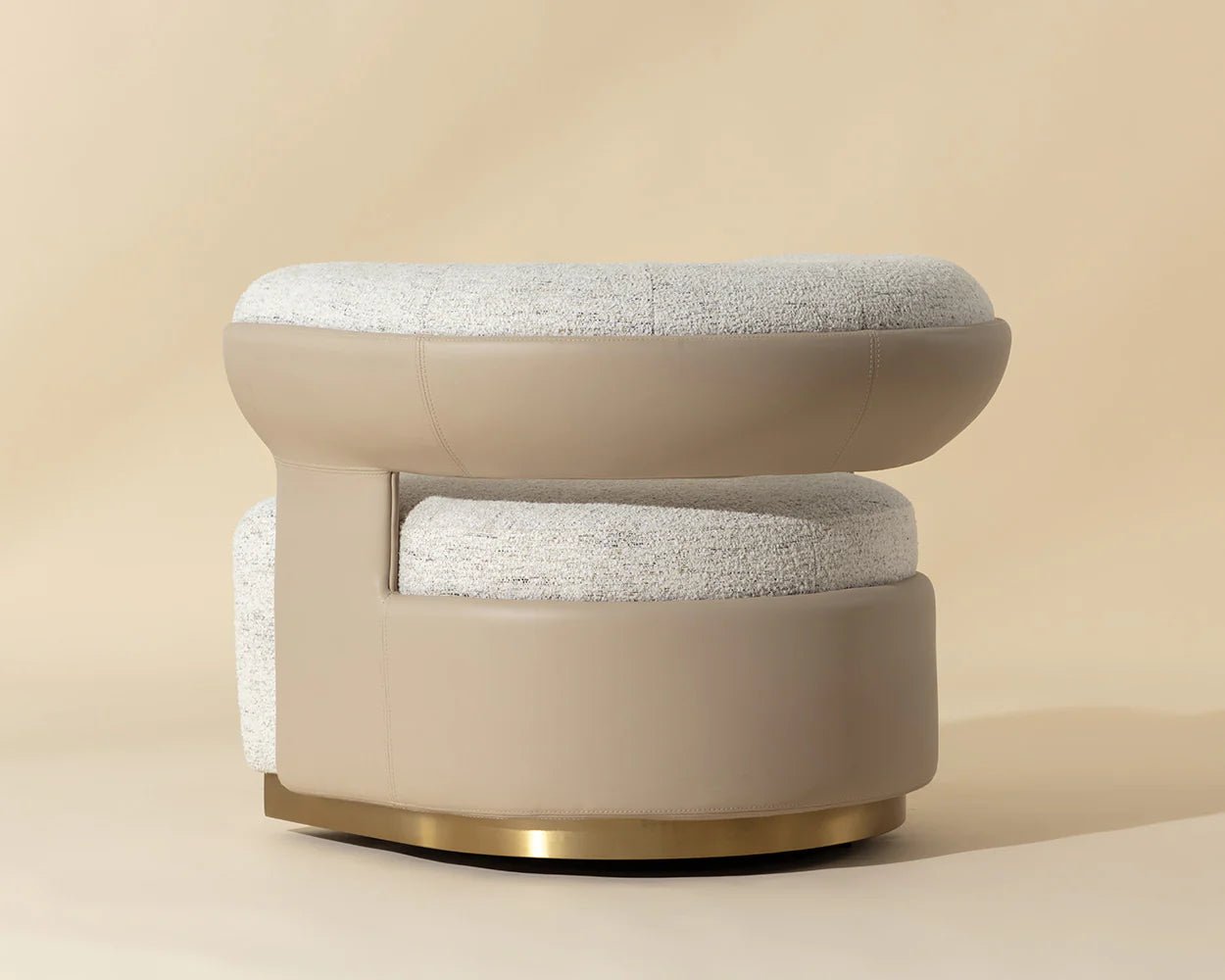 Olida Swivel Lounge Chair - Hailey Moon / Napa Beige - Central Designs