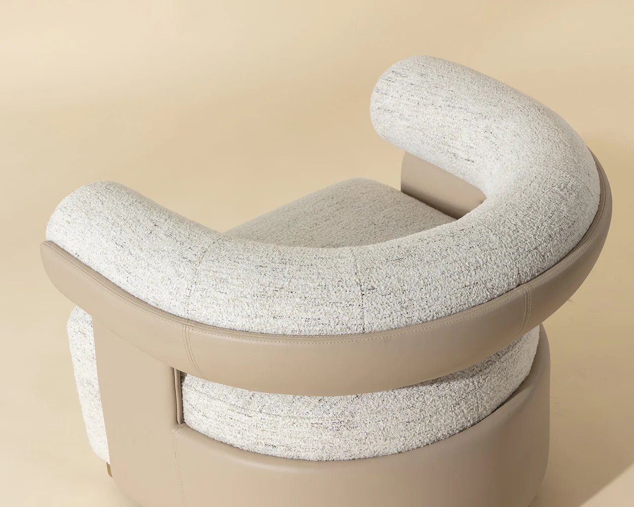 Olida Swivel Lounge Chair - Hailey Moon / Napa Beige - Central Designs