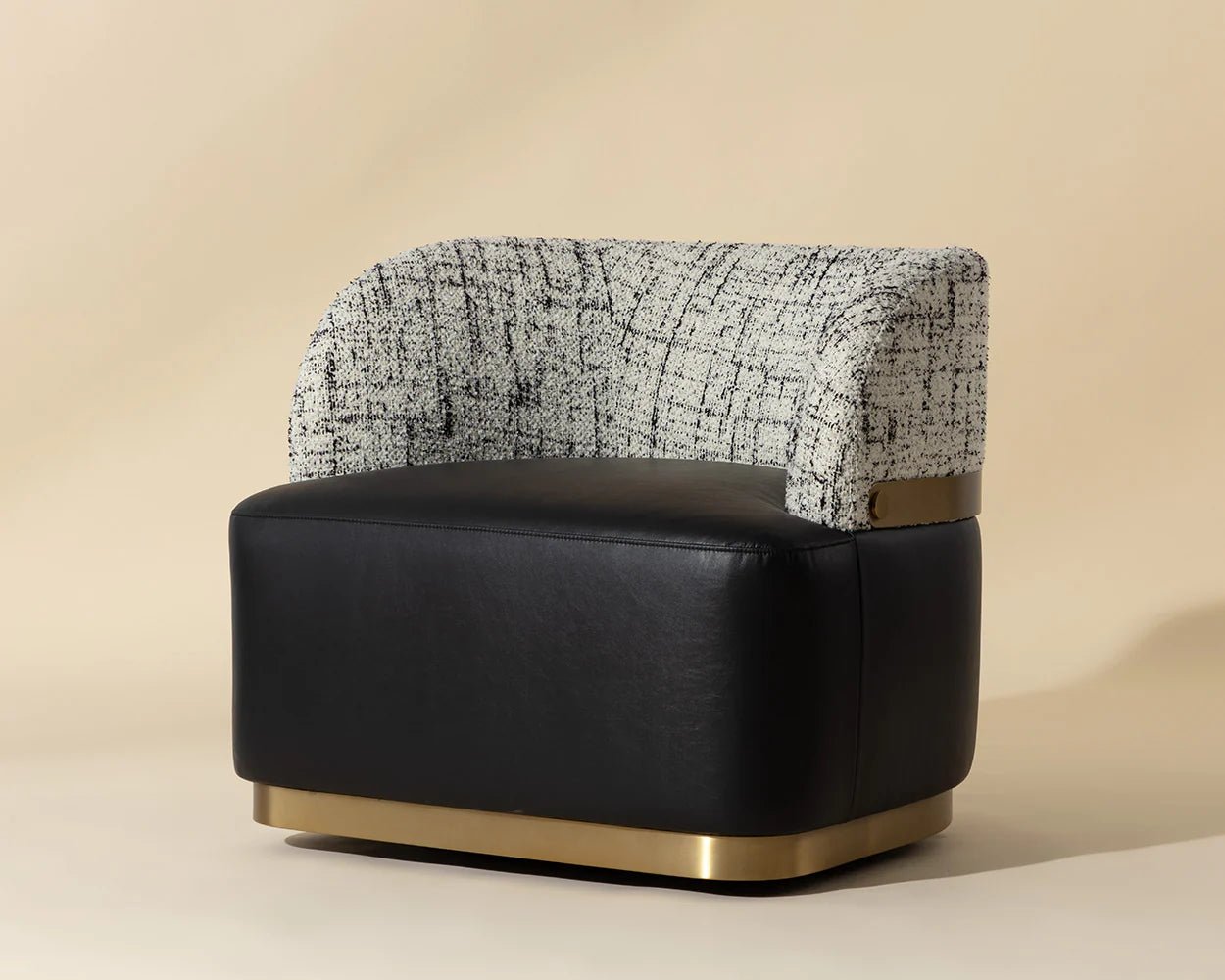Brinda Swivel Lounge Chair - Bravo Black / Halton Birch - Central Designs