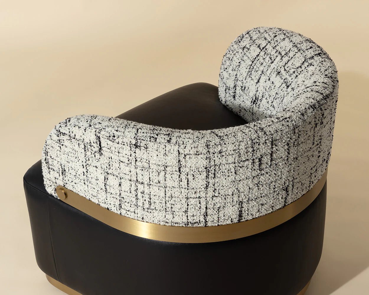 Brinda Swivel Lounge Chair - Bravo Black / Halton Birch - Central Designs