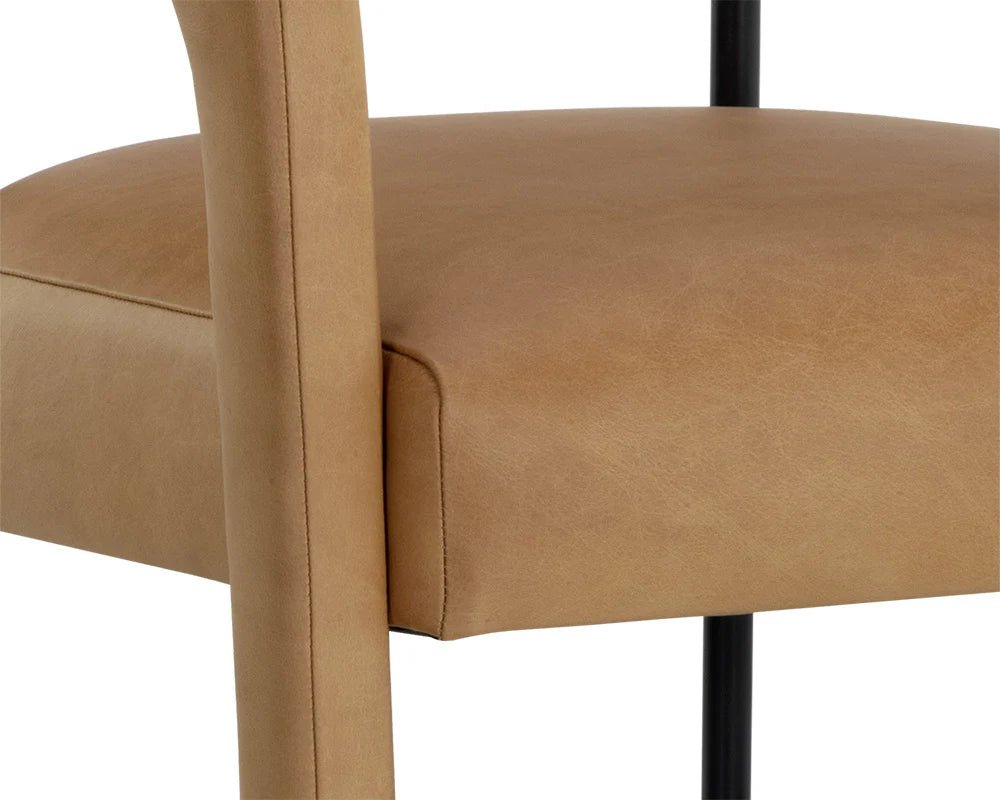 Mavia Dining Armchair - Ludlow Sesame Leather - Central Designs