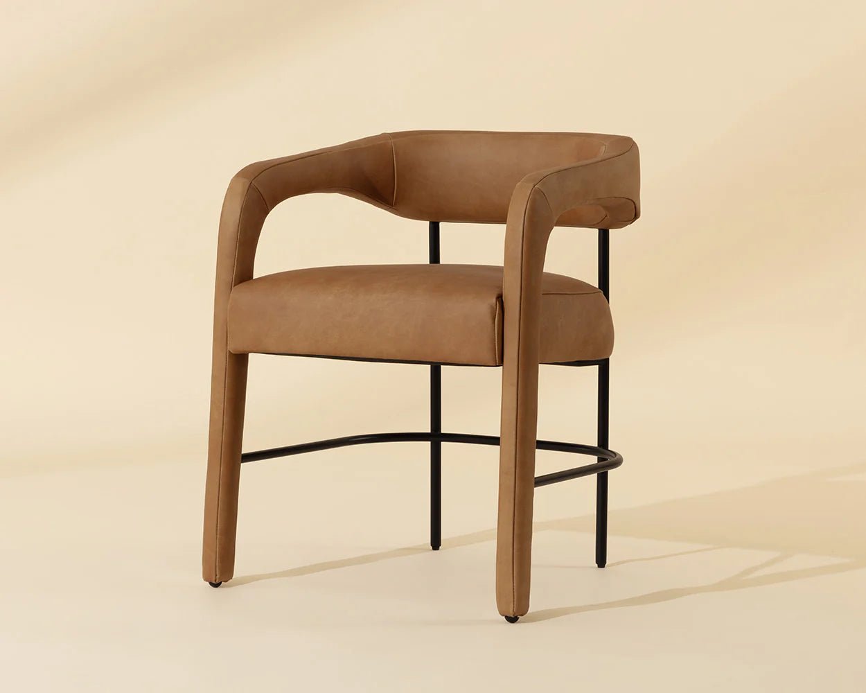 Mavia Dining Armchair - Ludlow Sesame Leather - Central Designs