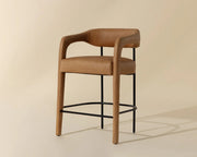 Mavia Counter Stool - Ludlow Sesame Leather - Central Designs