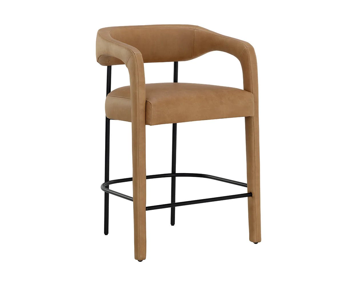 Mavia Counter Stool - Ludlow Sesame Leather - Central Designs