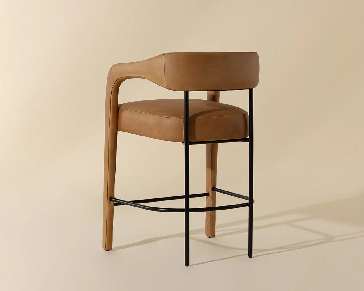 Mavia Counter Stool - Ludlow Sesame Leather - Central Designs