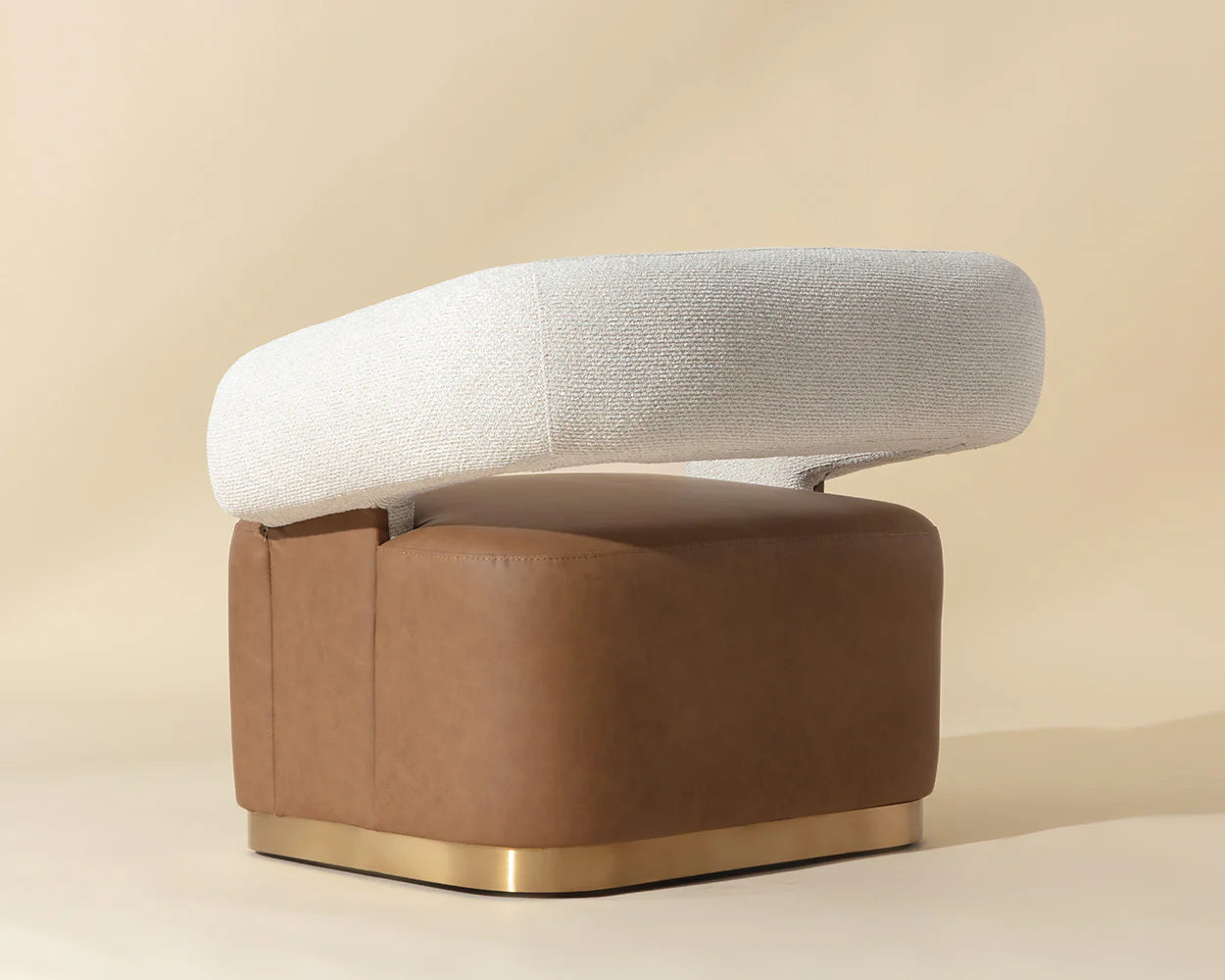 Aggie Swivel Lounge Chair - Milliken Cognac / Rhea Light Barley