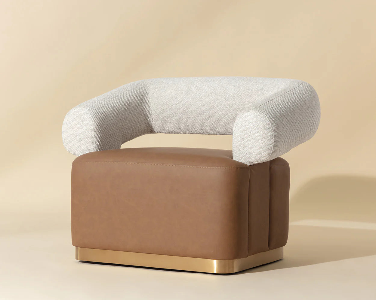 Aggie Swivel Lounge Chair - Milliken Cognac / Rhea Light Barley