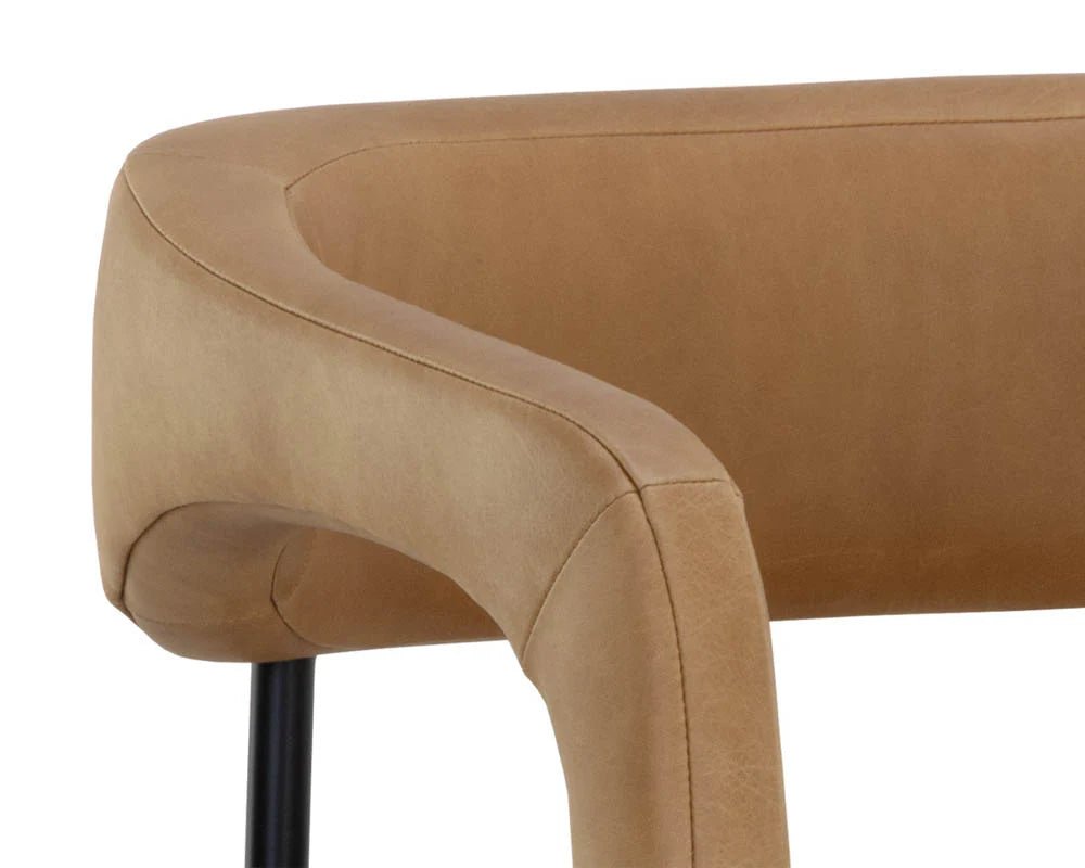 Mavia Bar Stool - Ludlow Sesame Leather - Central Designs