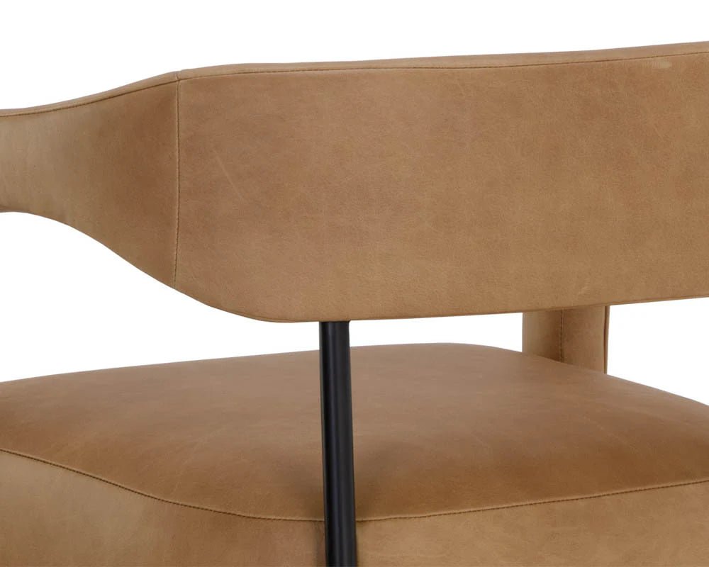 Mavia Bar Stool - Ludlow Sesame Leather - Central Designs